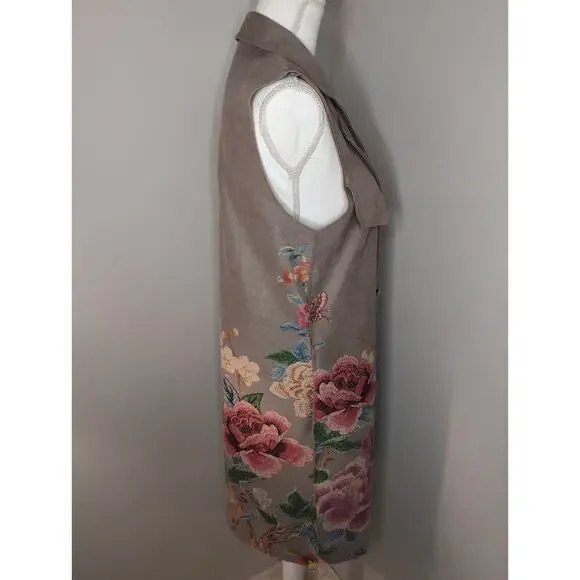 Anthropologie Solitaire floral boho LG sleeveless vest - Picture 7 of 10
